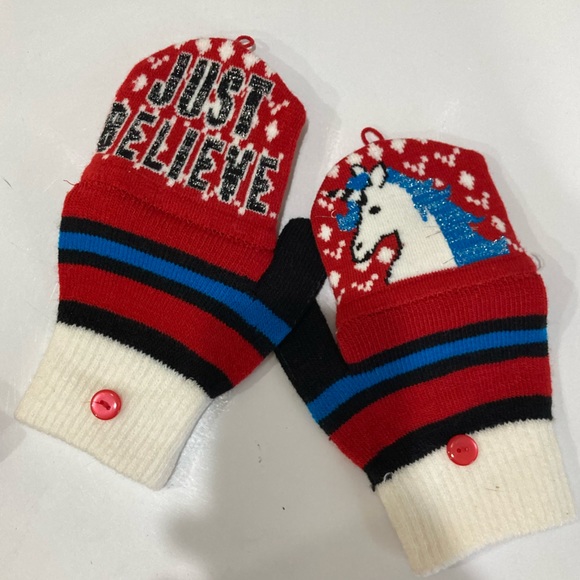Just Believe Unicorn Santa Galaxy Aliens Stockinf Cap glove set - OS - lights up - Picture 10 of 11